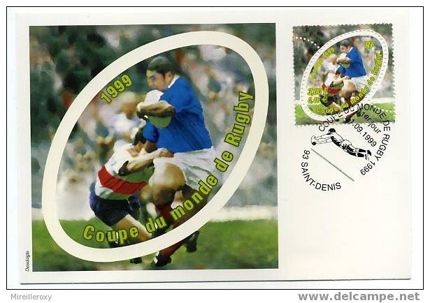 ENTIER POSTAL / STATIONERY / MAXICARTE / COUPE DU MONDE DE RUGBY 1999 - Rugby