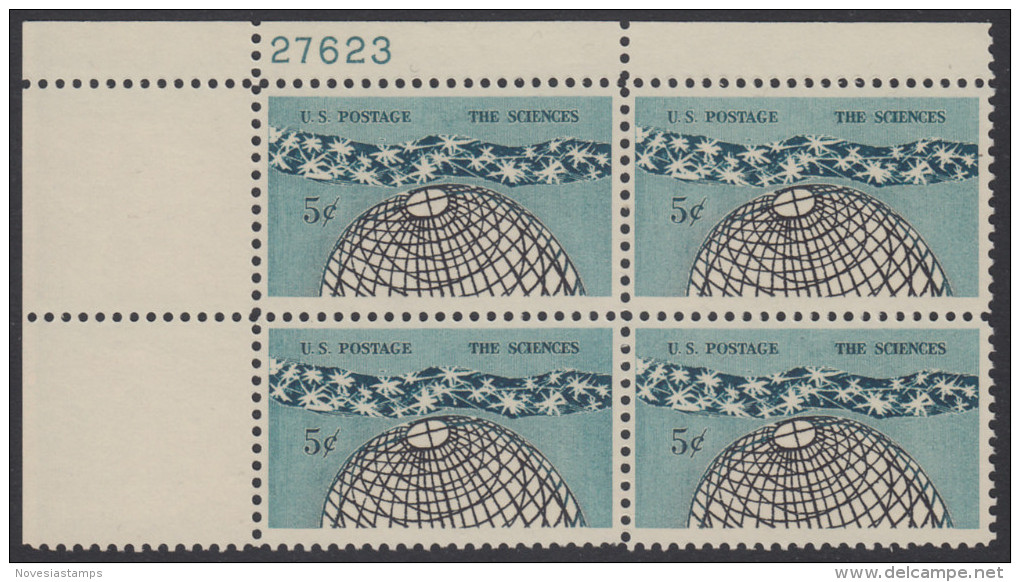 !a! USA Sc# 1237 MNH PLATEBLOCK (UL/27623/a) - Science - Nuevos