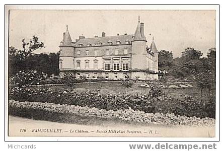 CPA 78 RAMBOUILLET - Le Chateau - Facade Midi Et Les Parterres - Rambouillet (Kasteel)