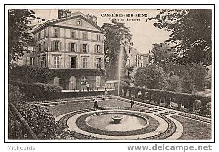 CPA 78 CARRIERES SUR SEINE - Mairie Et Parterre - Carrières-sur-Seine