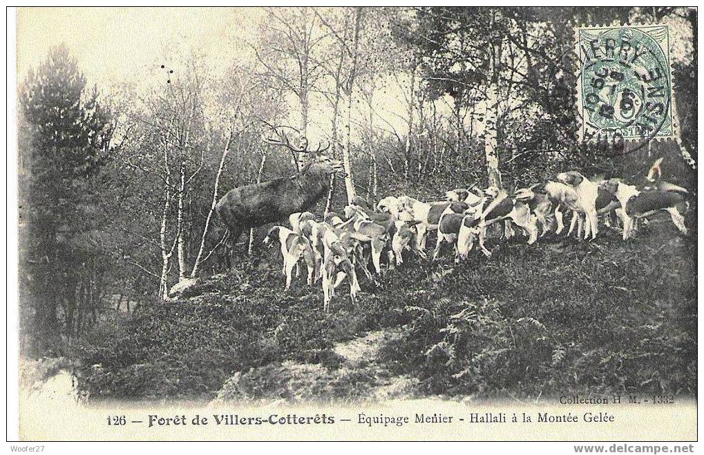 Cpa VILLERS COTTERETS équipage Menier,hallali à La Montée Gelée Chasse à Cour,chasse à Court - Villers Cotterets