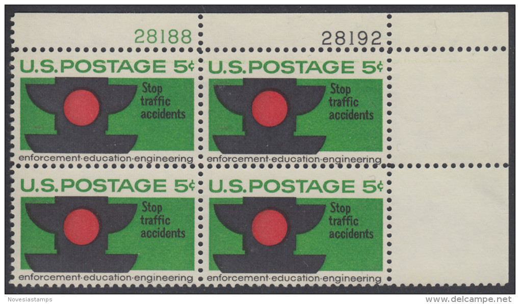 !a! USA Sc# 1272 MNH PLATEBLOCK (UR/28192) - Traffic Safety - Ungebraucht