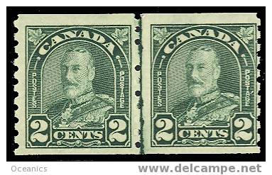 Canada (Scott No. 180 - George V - Arche / Arch) [**] B-TB / F-VF Paire Avec Ligne / Line Pair - Unused Stamps