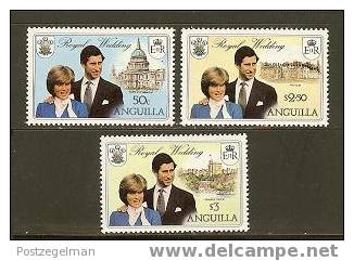 ANGUILLA 1981 Royal Wedding 442-444 #6486 - Royalties, Royals