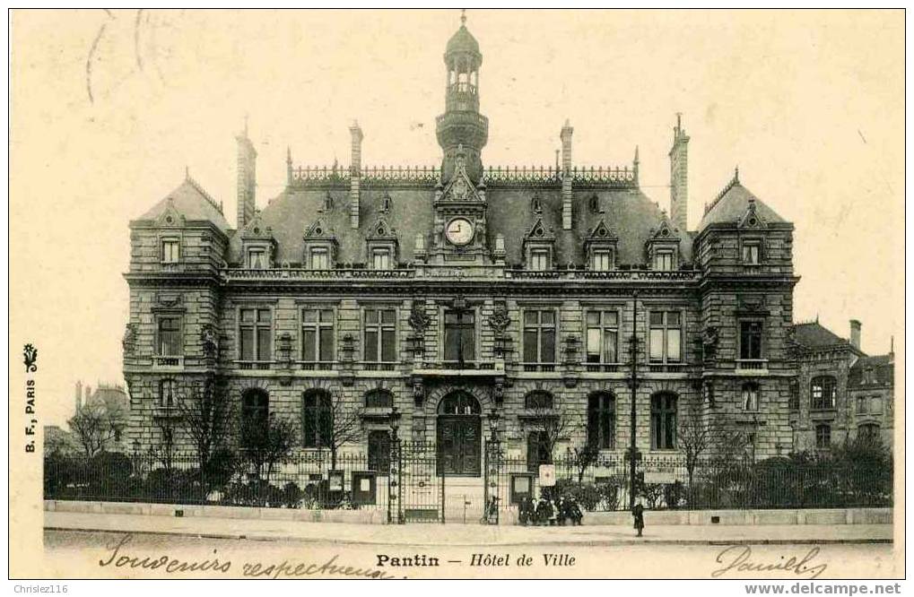 93 PANTIN Hôtel De Ville  Beau Plan  1903 - Pantin