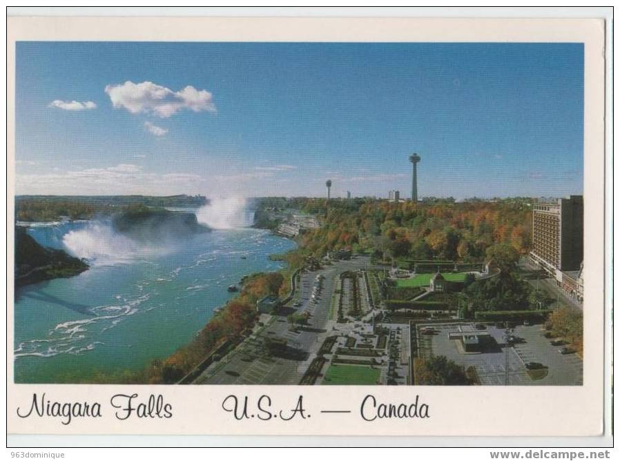 Niagara Falls - USA - Canada  - American Falls On The Left And The Horseshoe Falls Are Seperated By Goat Island - Moderne Ansichtskarten