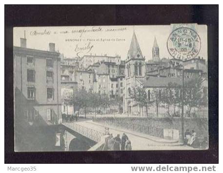 011769 Annonay Place & église De Cance édit.grand Bazar De L'industrie , Animée Belle Carte - Annonay