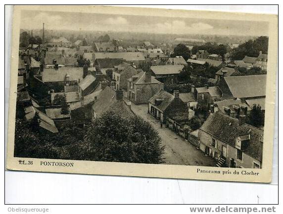 50 PONTORSON PANORAMA PRIS DU CLOCHER LL N ° 36 1950 - Pontorson