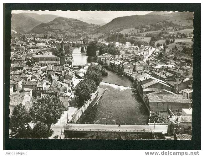 CPSM - En Avion Au-dessus De ... SAINT GIRONS - Vue Générale Et Le Salat ( Vue Aérienne LAPIE 23) - Saint Girons