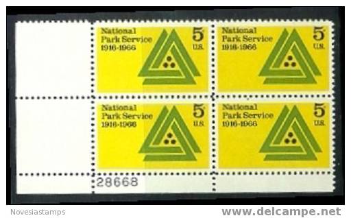 !a! USA Sc# 1314 MNH PLATEBLOCK (LL/28668) - National Park Service - Unused Stamps