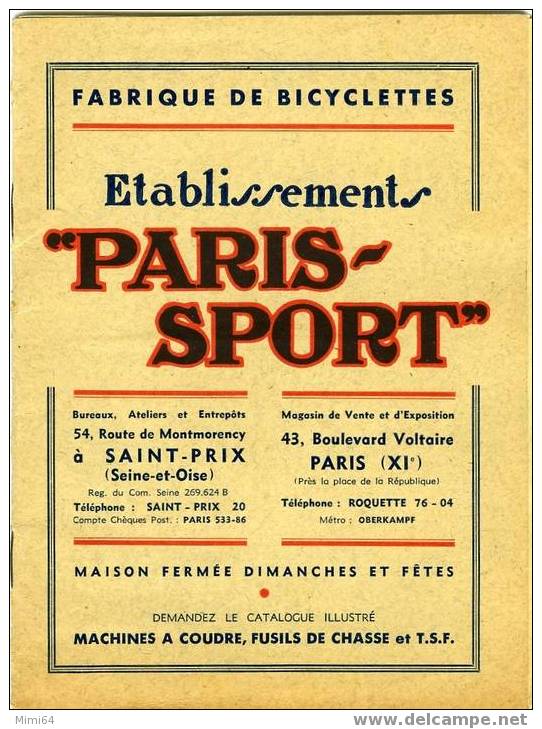 FABRIQUE DE BICYCLETTES.HARRYS. ETABLISSEMENT PARIS SPORT . 27 PHOTO DE BICYCLETTES , AVEC TARIF ET BULLETIN DE COMMANDE - Motorrad