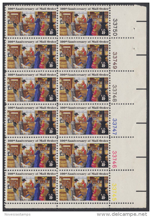 !a! USA Sc# 1468 MNH PLATEBLOCK(12) (LR/33745) W/ Crease - Mail Order Business - Ungebraucht