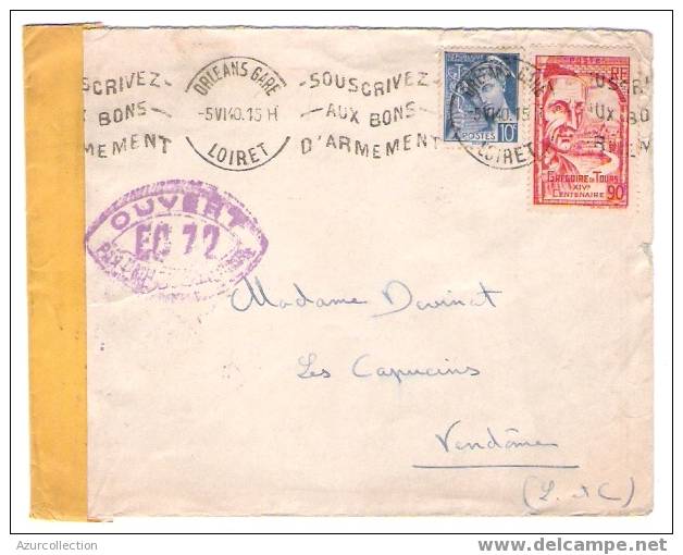 CACHET .SOUSCRIVEZ AUX BONS D'ARMEMENT +CENSURE .ORLEANS - Lettres & Documents