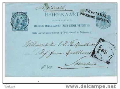 Nl249 /  NIEDERLANDE - Ganzsache Mit Fransche Paketboot Nach Niederl. Indien 1894 – Schöner Stempelabschlag - Postal Stationery