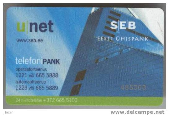 Estonia: Internet Banking Card From SEB Uhisbank - Krediet Kaarten (vervaldatum Min. 10 Jaar)