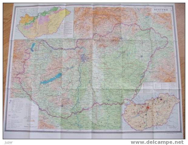 Map Of Hungary (1988) - Geographical Maps