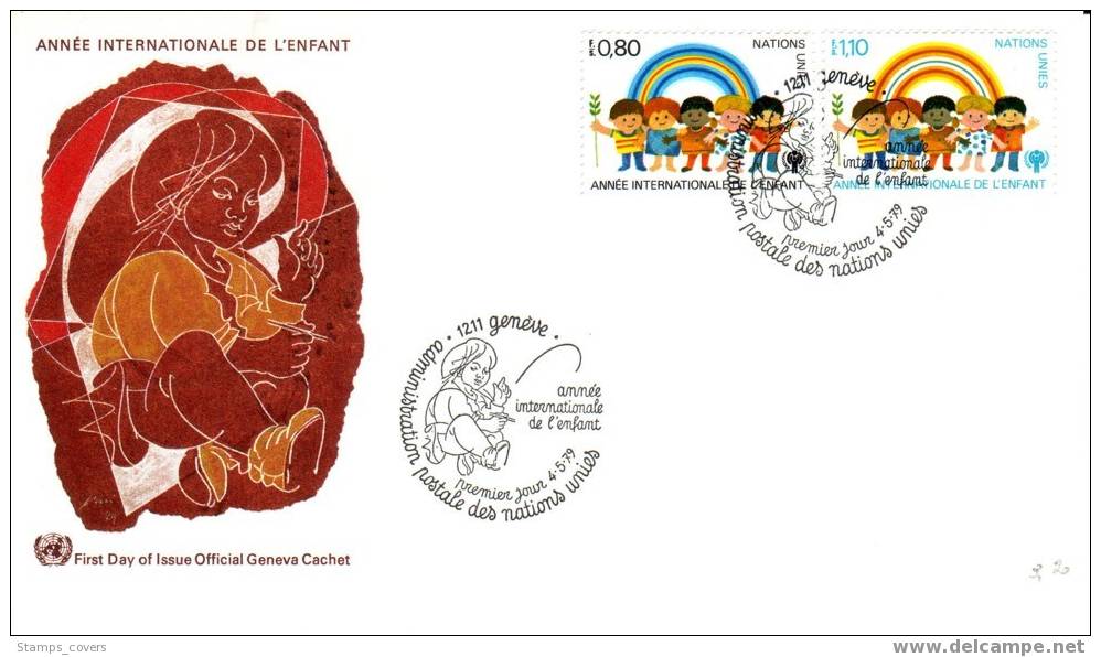 UN GENEVE FDC MICHEL 83/84 €7.00 - FDC