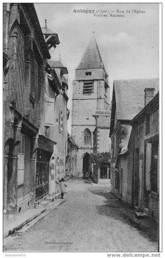 18..AUBIGNY..RUE DE L EGLISE..VIEILLES MAISONS - Aubigny Sur Nere