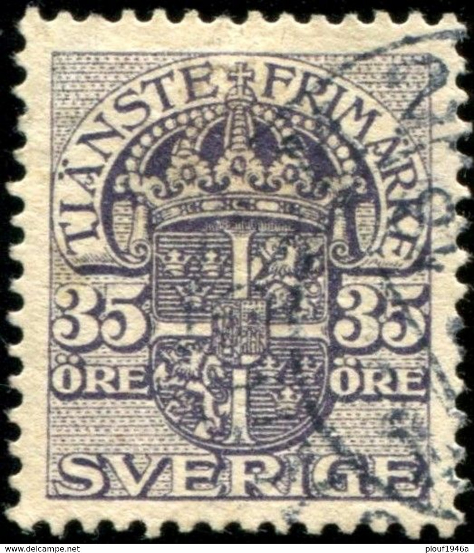 Pays : 452,03 (Suède : Gustave V)  Yvert Et Tellier N° : S  44 (o) - Servizio