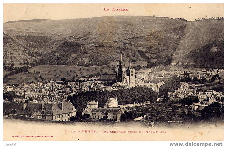 MENDE - Vue Générale Prise Du Nord-Ouest - Mende