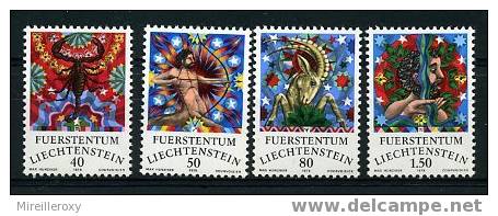 LICHTENSTEIN / 654-657 / SIGNES DU ZODIAQUE / SCORPION / SAGITTAIRE / CAPRICORNE / VERSEAU - Unused Stamps