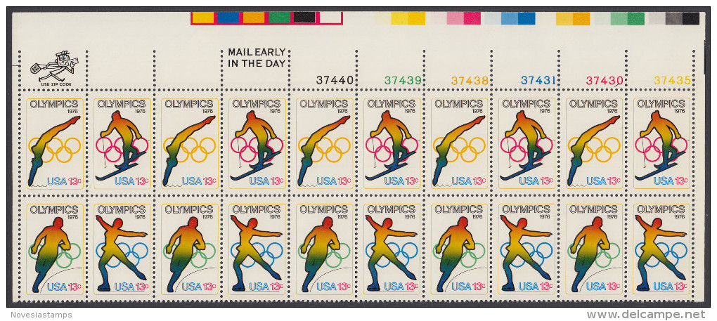 !a! USA Sc# 1695-1698 MNH PLATEBLOCK(20) (UR/37435) - Olympic Games - Ungebraucht