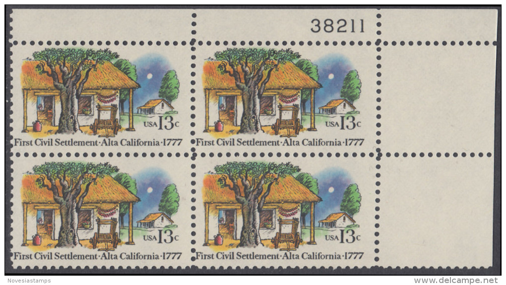 !a! USA Sc# 1725 MNH PLATEBLOCK (UR/38211) - Alta California - Neufs