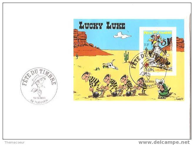 Bandes Dessinées Bloc Lucky Luke Fête Du Timbre Pleuven (Finistère - Comics