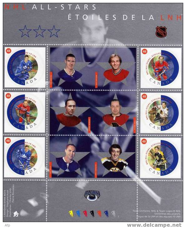 CANADA  Etoiles De La NHL - Unused Stamps