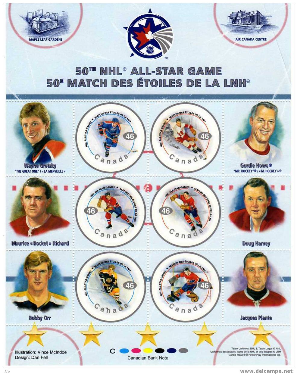 CANADA  Etoiles De La NHL - Unused Stamps