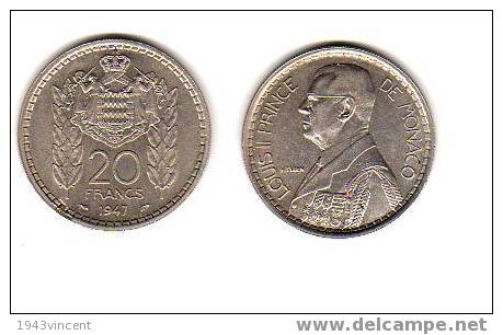 M 74 - 20 FRANCS MONACO LOUIS II - - 1922-1949 Luigi II