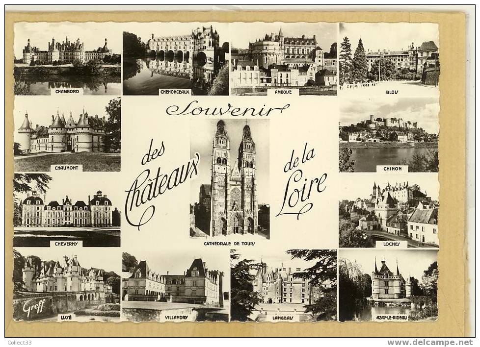 Chateaux De La Loire - 13 Vues - CPSM Non Voyagé - Ed Greff N° 168 - Pays De La Loire
