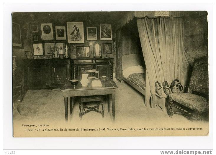 - INTERIEUR DE LA CHAMBRE, LIT DE MORT DU BIENHEUREUX CURE D'ARS - Ars-sur-Formans