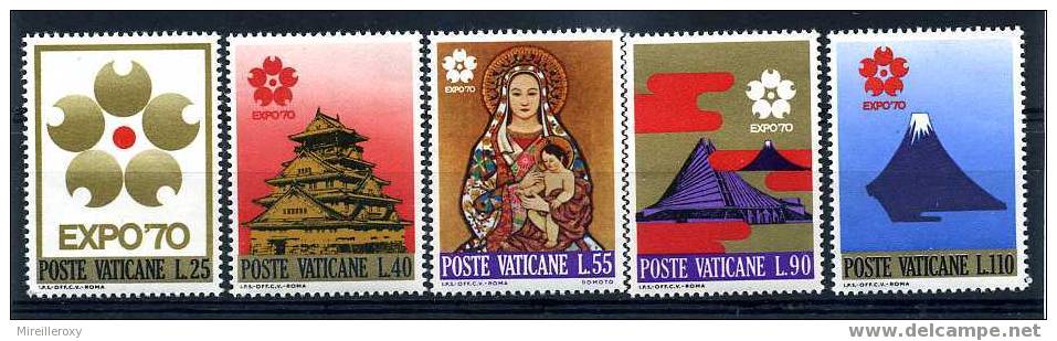 VATICAN / 497-501 / EXPOSITION UNIVERSELLE OSAKA / PEINTURE VIERGE / VOLCAN  MONT FUJI - Neufs