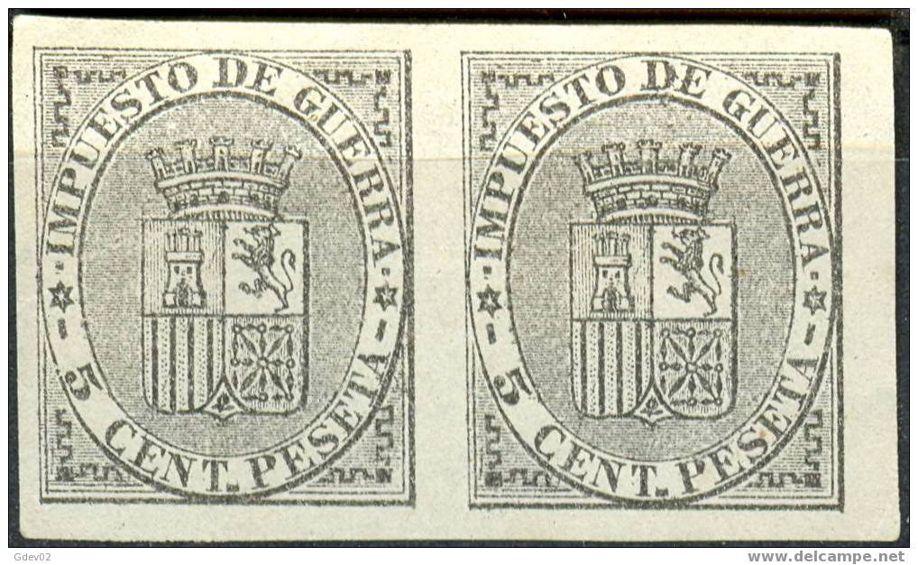 ES0141SD-L2077TV.Variedad Sin Dentar.ESCUDO DE ESPAÑA.(Ed141s)sin Goma.pareja.LUO - Variétés & Curiosités