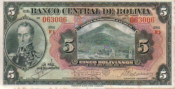 BOLIVIE   5 Bolivianos   Non Daté   Pick 120a     ***** QUALITE  XF ***** - Bolivien