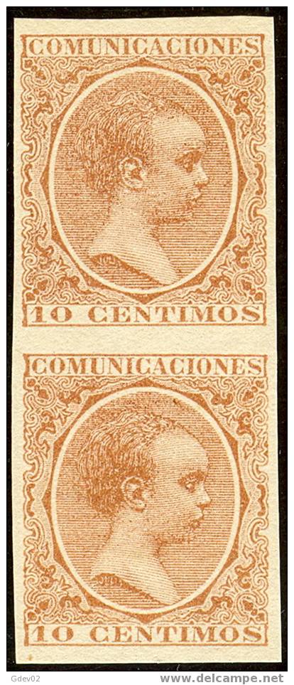 ES217SDPAR-L2079TEUOTREU.España.Spain. Espagne.ALFONSO Xlll.1889.(Ed 217s**) Sin Charnela.LUJO - Autres - Europe