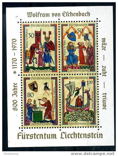 LICHTENSTEIN / BLOC FEUILLET 11 / WOLFRAM VON ESCHENBACH / PEINTURE - Unused Stamps