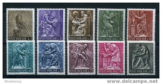 VATICAN / 441-450 / ARTS ET METIERS / MENUISERIE /SCULPTURE /PEINTURE / MUSIQUE / AGRICULTURE / FORGE / - Unused Stamps