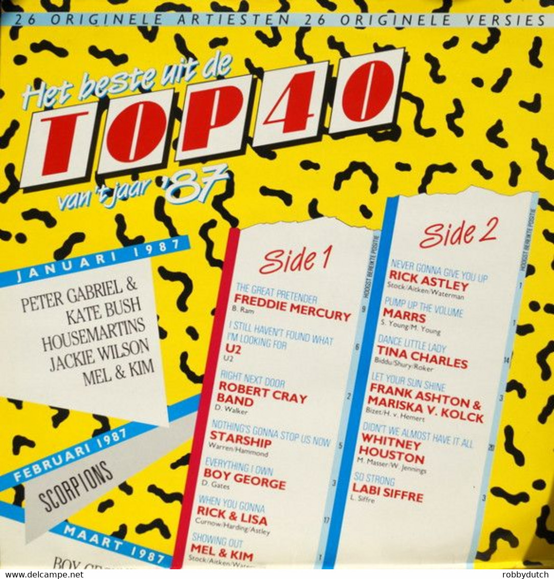 * 2LP * HET BESTE UIT DE TOP 40 VAN HET JAAR 1987 - VARIOUS ARTISTS - Compilations