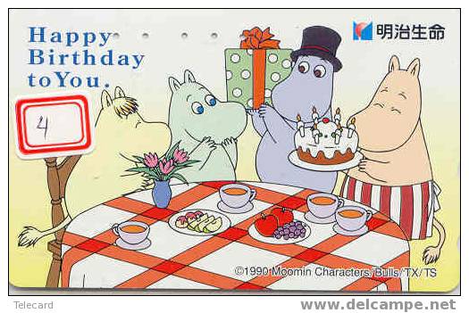 MOOMIN Telecarte (4) Nijlpaard Hippopotamus Hippopotame - BD