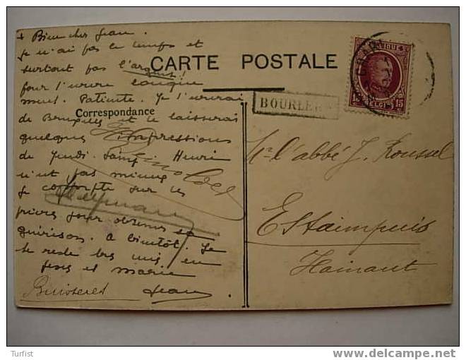 PC CHARLEROI >ESTAIMPUIS GRIFFE IN KADER"BOURLERS" - Linear Postmarks