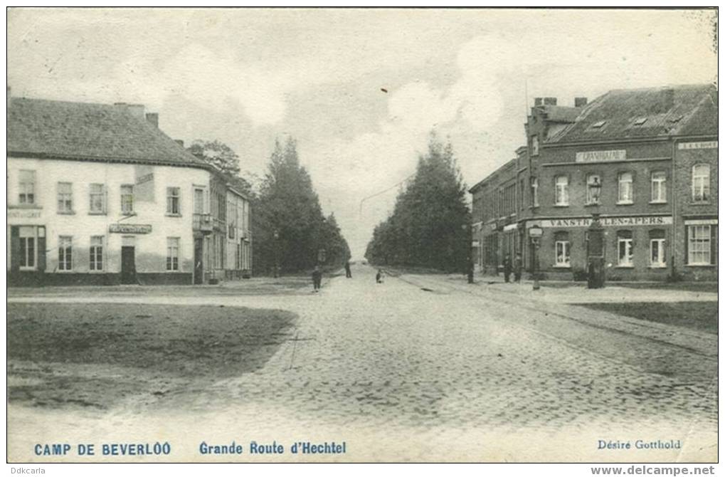 Camp De Beverloo - Grande Route D'Hechtel - Grand Bazar Vanstraelen-Apers + Café - Leopoldsburg