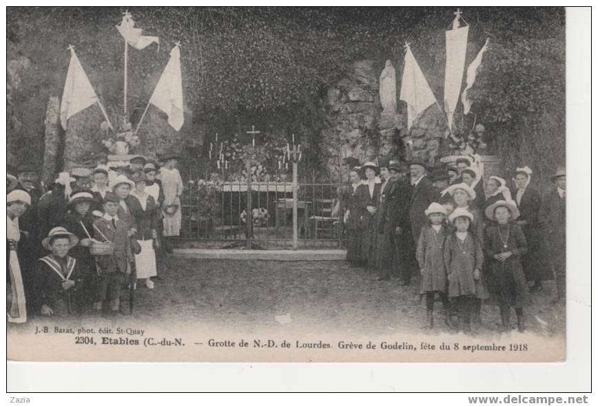 22.040/ ETABLES - Grotte De ND De Lourdes.Gréve De Godelin,fête Du 8 Sept. 1918 - Etables-sur-Mer