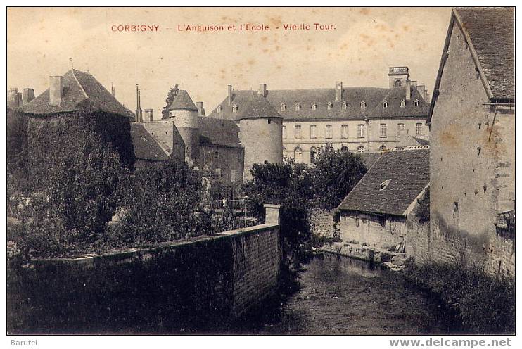 CORBIGNY - L´Anguison Et L´Ecole. Vieille Tour - Corbigny