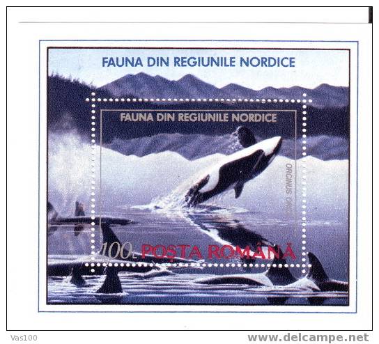 ROMANIA, Mint Stamps BLOCK With WHALE 1994,MHN,OG. - Wale