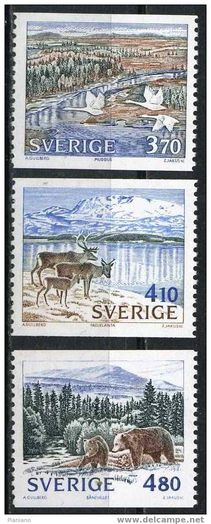 PIA - SVE - 1990 -  Parcs Nationaux Souedois - (Yv 1568-70) - Unused Stamps