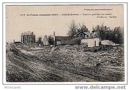 CPA 80 NESLE - Tout Un Quartier En Ruines - Nesle