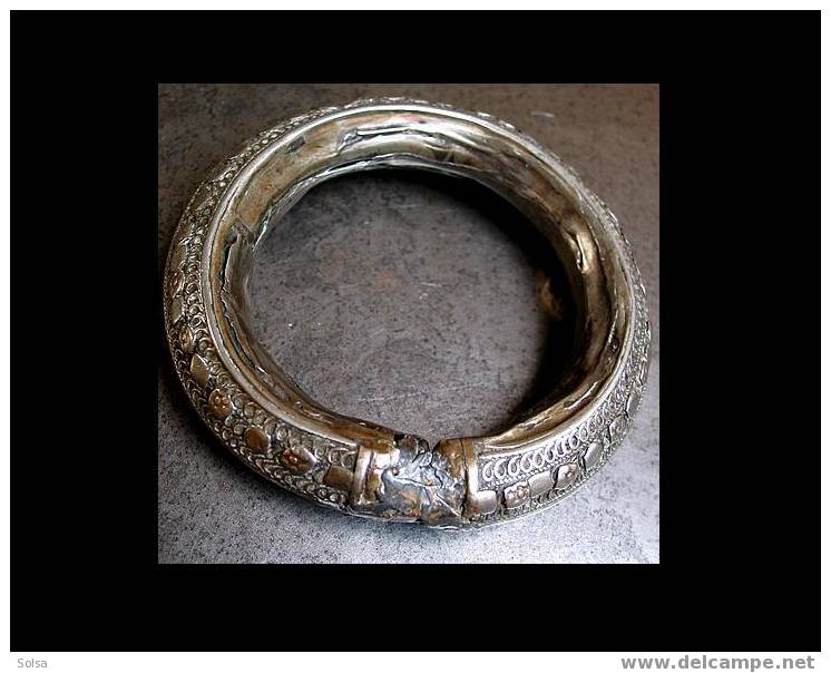 - Ancien Bracelet De Cheville Oman XIXème / Old Ankle Silver Mix Bracelet - Art Oriental