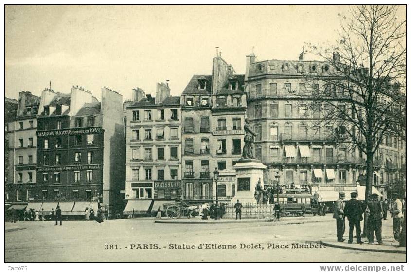 PARIS 05 - Statue Etienne Dolet - Place Maubert - District 05